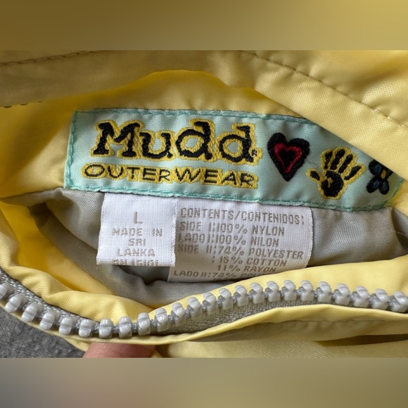 Vintage 90s Y2K MUDD Yellow Reversible Windbreaker Jacket Size L - Picture 10 of 11